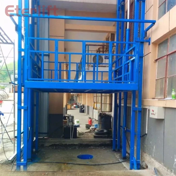 A Fully Loaded Slow-moving Freight Elevator