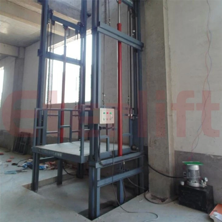 A Fully Loaded Slow-moving Freight Elevator