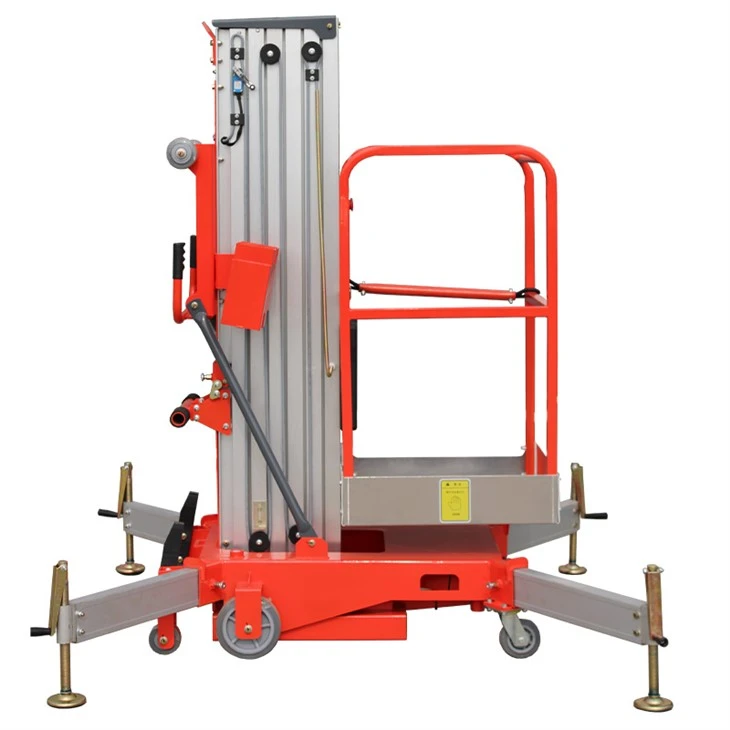 Elevador de mástil vertical móvil de aluminio