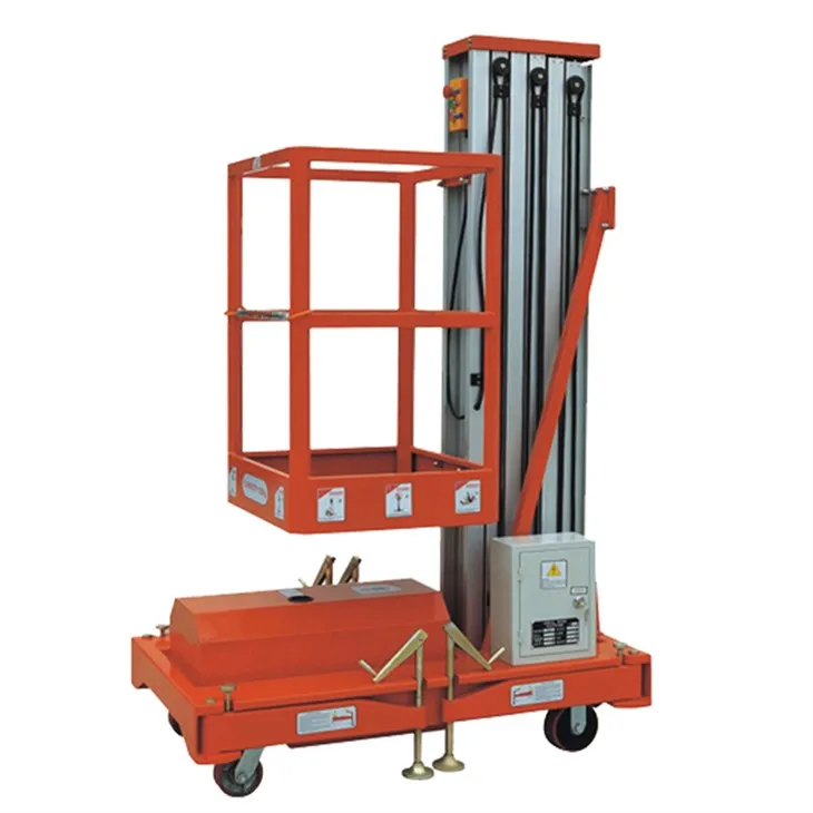 Elevadores de mástil vertical de aluminio para trabajos aéreos